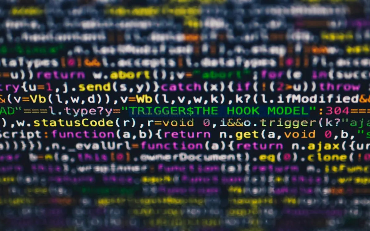 Lines of programming code on a screen
